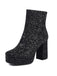 Glitter Platform Ankle Block Heel Boots - vintage shoes, retro heels