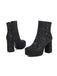 Glitter Platform Ankle Block Heel Boots - vintage shoes, retro heels