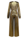 Gold 1930s Metallic Fabric V-Neck Jumpsuit - vintage jumpsuit, retro fashion, glamorous gold