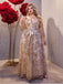 Gold 1930s Sequined Deep V-Neck Backless Mesh Dress - vintage dress, retro fashion, glamorous gold