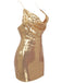 Gold 1970s Solid Sequined Mini Party Dress - vintage dress, retro fashion, glamorous gold