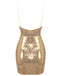 Gold 1970s Solid Sequined Mini Party Dress - vintage dress, retro fashion, glamorous gold