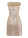 Gold 1980s Strapless Sequin Bodycon Dress | vintage dress, retro fashion, elegant style - perfect for retro fashion enthusiasts