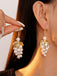 Gold Tassel Drop Elegant Delicate Earrings - vintage fashion, retro style, glamorous gold