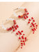 Gothic Blood Pearl Tassel Earrings - vintage fashion, retro style
