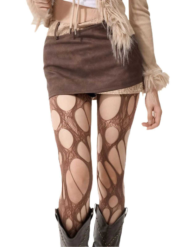 Gothic Cut-Out Strappy Stockings - vintage fashion, retro style