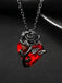 Gothic Rose Heart Rhinestone Pendant Necklace - vintage jewelry, Art Deco for vintage lovers