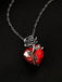 Gothic Rose Heart Rhinestone Pendant Necklace - vintage jewelry, Art Deco for vintage lovers