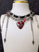 Gothic Thorns Heart Leather Cross Tassel Choker - vintage fashion, retro style
