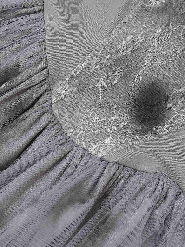 Gray 1950s Ghost Bride Zombie Tutu Dress - vintage dress, retro fashion, rockabilly