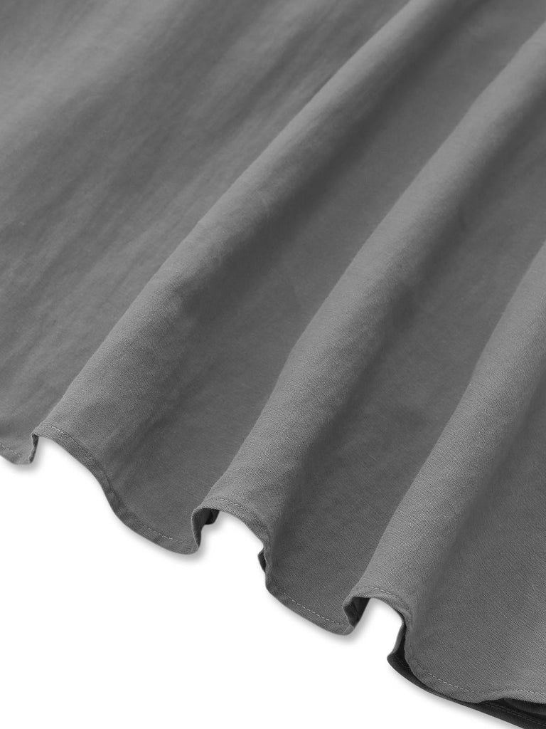 Gray 1950s Halter V-Neck Swing Dress - vintage dress, retro fashion, rockabilly