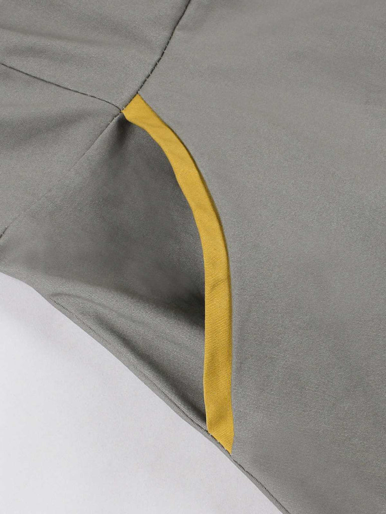 Gray 1950s Lapel Pocketed Swing Dress — a 1950s silhouette that turns sidewalks into runways
