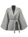 Gray 1950s Solid Notched Collar Belted Cloak Coat - vintage fashion, retro style