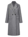 Gray 1960s Over Knee Lapel Coat, vintage coat, retro outerwear - perfect for women who love vintage and retro fashion