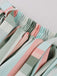 Gray Green 1950s Bow Colorful Stripe Skirt - vintage skirt, retro style