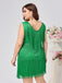 Green 1920s V-Neck Tassels Flapper Dress — the kind of 1920s dress that makes strangers smile