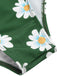 Green 1930s Daisy Halter Swimsuit, vintage swimsuit, pin-up swimwear - perfect for women who love vintage and retro fashion