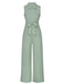 Green 1930s Shirt Collar Belted Jumpsuit, vintage romper, retro jumpsuit - perfect for women who love vintage and retro fashion