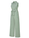 Green 1930s Shirt Collar Belted Jumpsuit, vintage romper, retro jumpsuit - perfect for women who love vintage and retro fashion