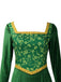 Green 1930s Shrek Medieval Style Embroidered Dress - vintage dress, retro fashion, elegant red