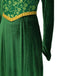 Green 1930s Shrek Medieval Style Embroidered Dress - vintage dress, retro fashion, elegant red