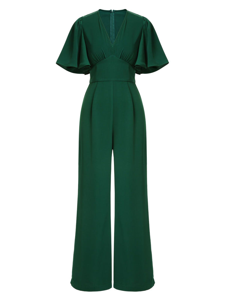 1930s Solid VNeck Jumpsuit | 1930s | vintage romper, retro jumpsuit