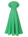 Green 1930s Temperament V-Neck Solid Dress, vintage dress, retro fashion - perfect for women who love vintage and retro fashion