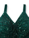 Green 1930s Twisted Sequin Mesh Dress - vintage dress, retro fashion
