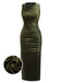 She slips into this Green 1930s Velvet Pleated Bodycon Dress and suddenly it's a 1930s daydream