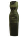 Green 1930s Velvet Pleated Bodycon Dress, vintage dress, retro fashion - perfect for women who love vintage and retro fashion