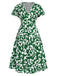 Green 1940s Colorblock Cap Dress, vintage dress, retro fashion - perfect for women who love vintage and retro fashion