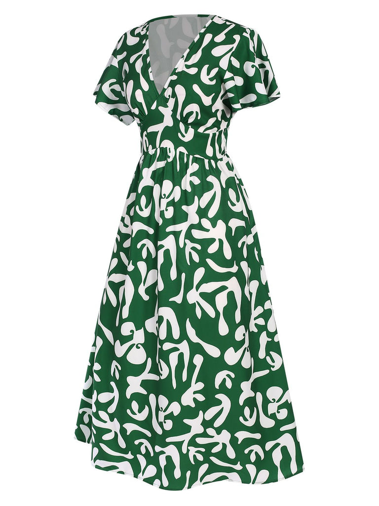 Green 1940s Colorblock Cap Dress, vintage dress, retro fashion - perfect for women who love vintage and retro fashion