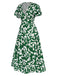 Green 1940s Colorblock Cap Dress, vintage dress, retro fashion - perfect for women who love vintage and retro fashion