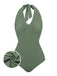 Green 1940s Floral Halter One-Piece Swimsuit — vintage elegance for the modern woman