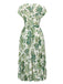 Green 1940s Floral Tie Belt Dress, vintage dress, retro fashion, floral print - perfect for women who love vintage and retro fashion