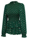 Green 1940s Geometric Lantern Blouse, vintage top, retro blouse - perfect for women who love vintage and retro fashion