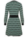 Green 1940s Knitted Floral A-Line Dress, vintage dress, retro fashion, floral print - perfect for women who love vintage and retro fashion