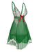 Green 1940s Lace Patchwork Sheer Nightgown, vintage fashion, retro style - perfect for women who love vintage and retro fashion