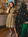 Green 1940s Lace Plaid Cotton Patchwork Dress - vintage dress, retro fashion