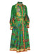 Green 1940s Peacock Lantern Sleeve Shirt Dress, vintage dress, retro fashion - perfect for women who love vintage and retro fashion