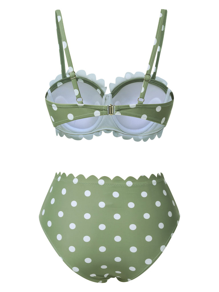 1940s Petal Edge Polka Dots | 1940s | vintage swimsuit, retro beachwear