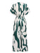 This Green 1940s Print Wide-Leg Jumpsuit whispers 1940s secrets to those who notice