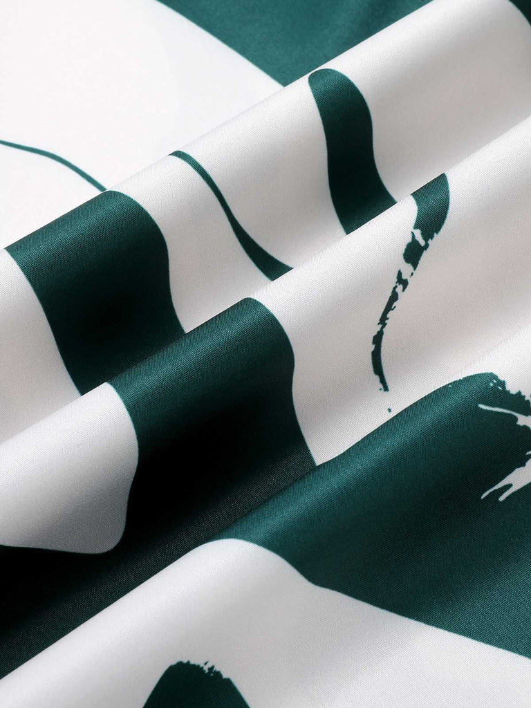 Green 1940s Print Wide-Leg Jumpsuit — 1940s style that transcends decades
