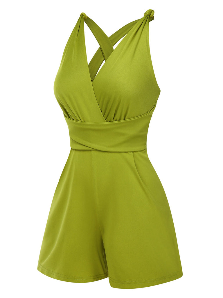 1940s Solid CrossBack Straps Romper | 1940s | vintage romper, retro jumpsuit