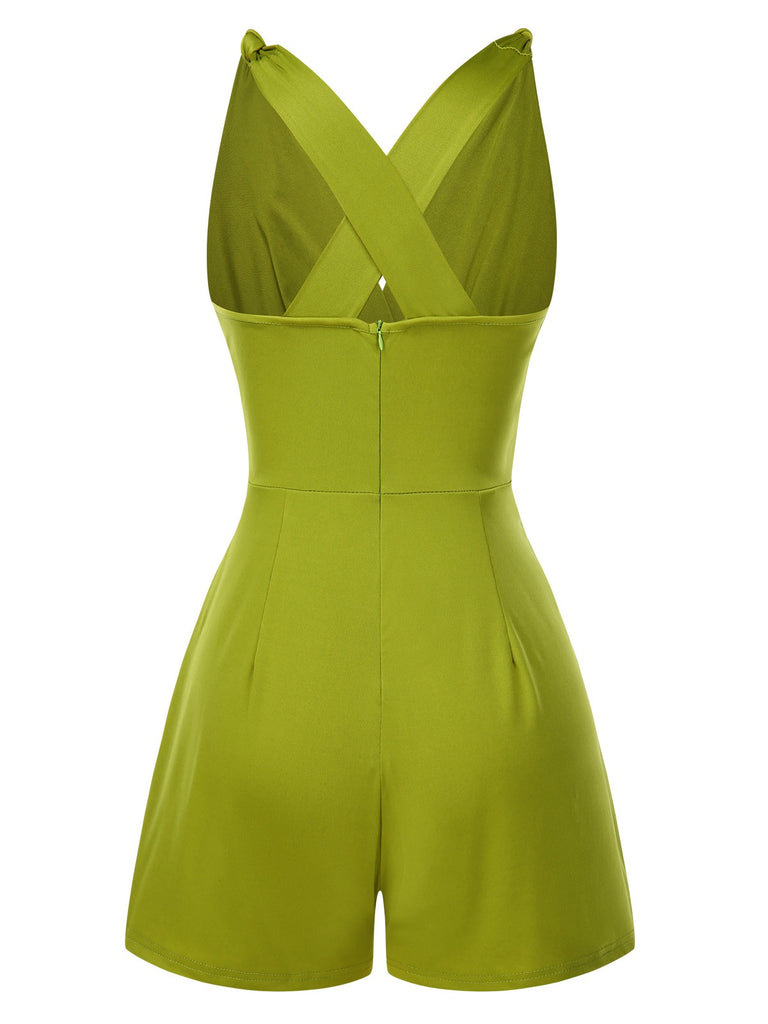 1940s Solid CrossBack Straps Romper | 1940s | vintage romper, retro jumpsuit