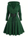 Green 1940s Solid Knitted Hooded Sweater Dress, vintage dress, retro fashion - perfect for women who love vintage and retro fashion