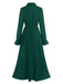 Green 1940s Solid Pleated Shirt Collar Dress, vintage dress, retro fashion - perfect for women who love vintage and retro fashion