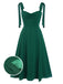 Green 1940s Sweetheart Neck Lace-Up Slit Dress, vintage dress, retro fashion, lace detail - perfect for women who love vintage and retro fashion