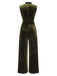 Green 1940s Tie Neck Velvet Jumpsuit, vintage romper, retro jumpsuit - perfect for women who love vintage and retro fashion