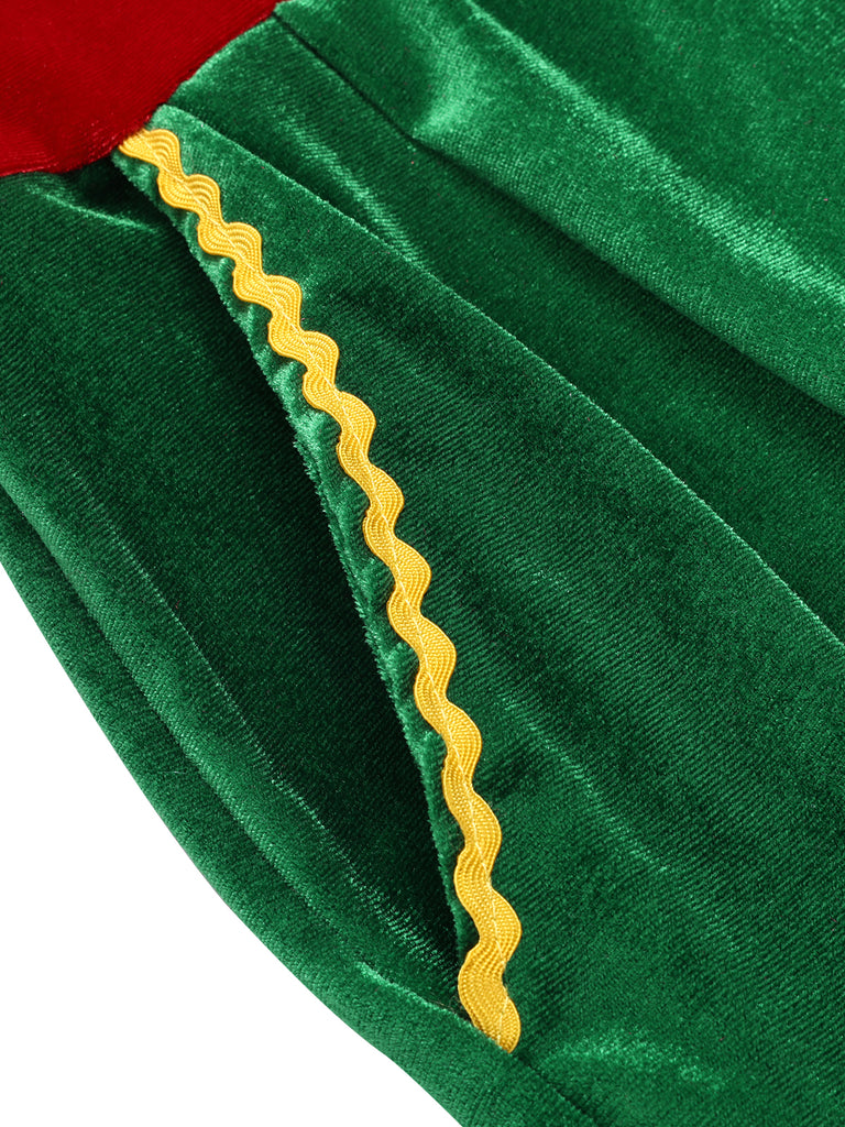 Green 1940s Velvet Button-Embellished Jumpsuit, vintage romper, retro jumpsuit - perfect for women who love vintage and retro fashion